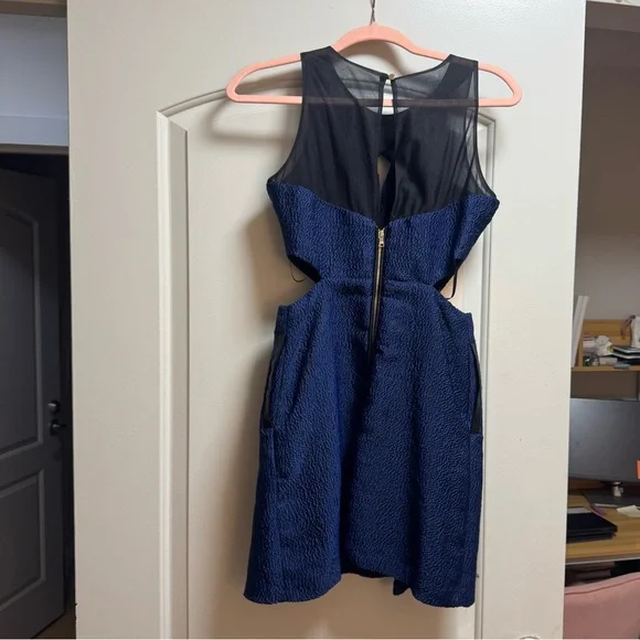 Three floor xs blue and black dress with cutouts! - Picture 8 of 10